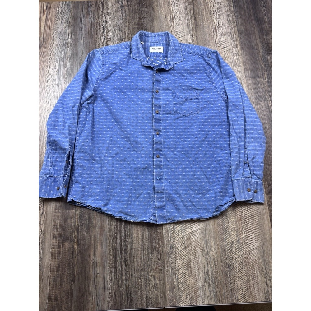 Twillory Untuckable Shirt Mens XXL Tailored Fit Blue safe cotton untucked